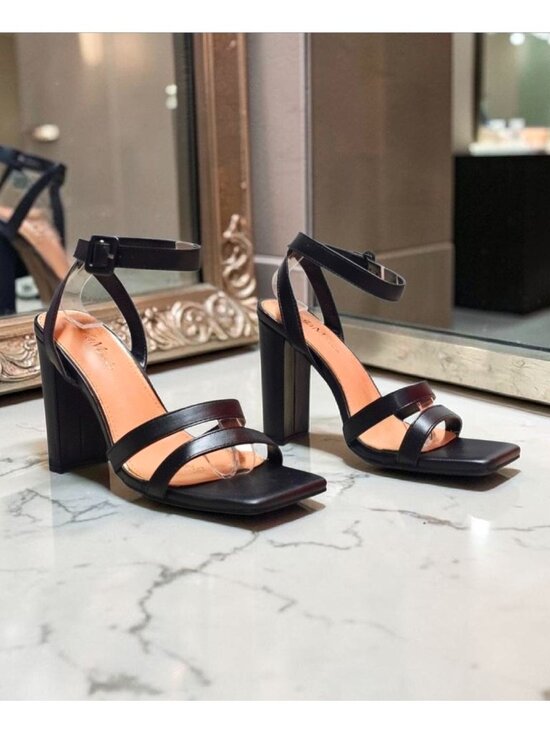 block heel strappy sandals heels square toe